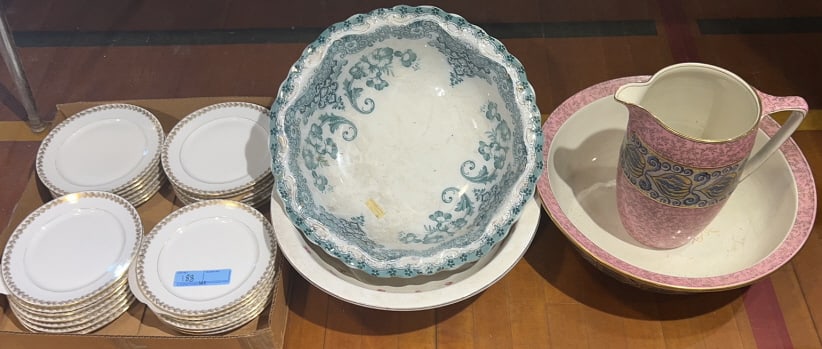 WINTON PITCHER & BOWL & LIMOGES PLATE LOT (1 of 5)
