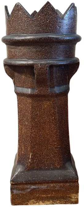ANTIQUE STONEWARE CHIMNEY POT: 39" X 15"