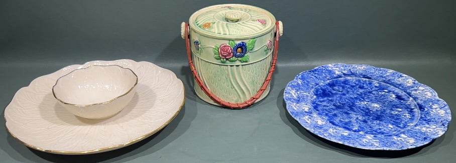 SPONGEWARE PLATE, LENOX DISH & BISQUE JAR (1 of 5)