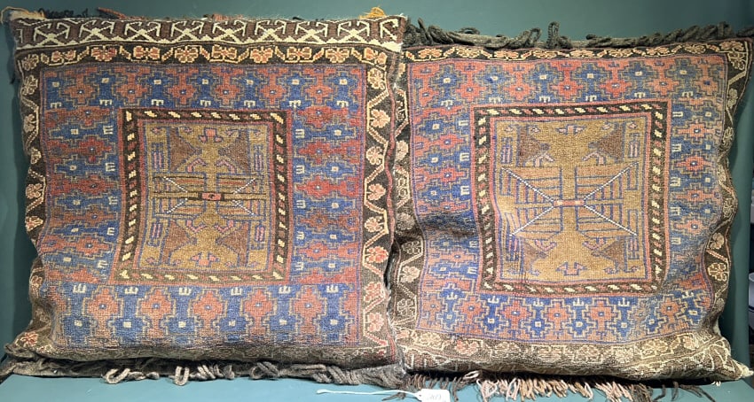 PAIR OF HANDMADE SADDLEBAG PILLOWS (1 of 4)