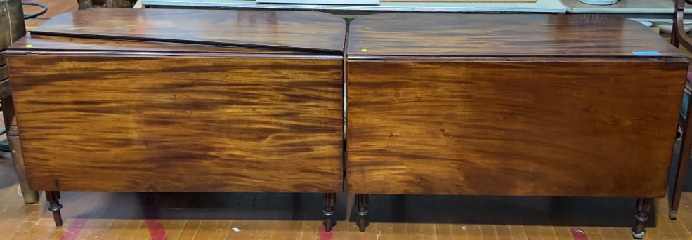 ANTIQUE MAHOGANY BANQUET TABLE -PROBABLY BALTIMORE: HALF 46" X 24" X 29"