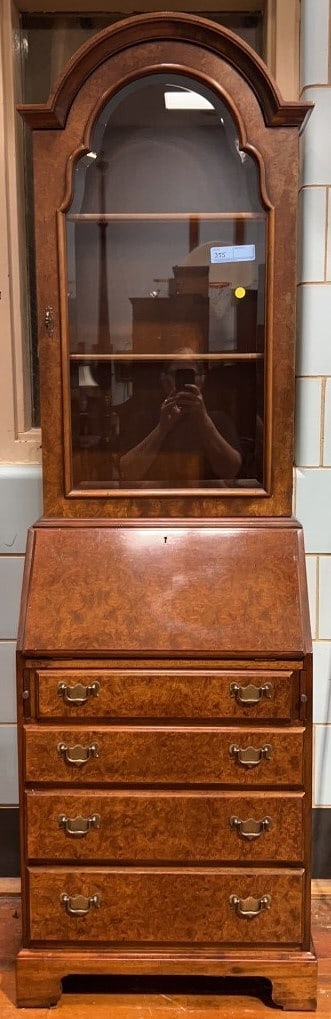 HICKORY CHAIR BURL WALNUT QA SECRETARY (UNSIGNED): 75" X 22" X 16"