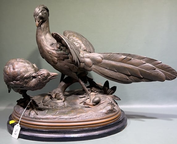 L. MAILLARD SPELTER SCULPTURE OF PHEASANTS (1 of 5)