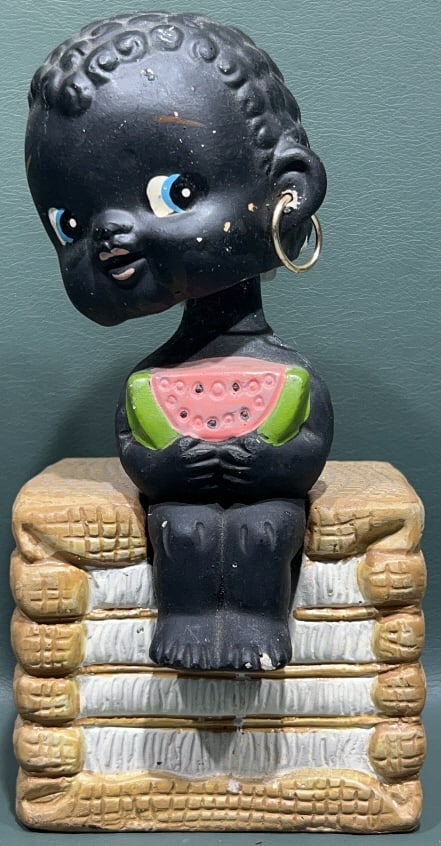 VINT. BLACK AMERICANA CHALKWARE NODDER BANK (1 of 5)