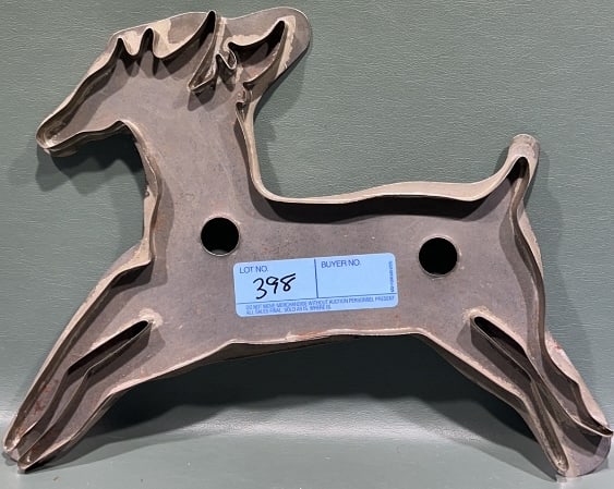 LARGE VINTAGE DEER COOKIE CUTTER: 12-1/2" X 9"