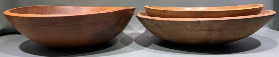 3 VARIOUS WOODEN BOWLS: 15" X 14"