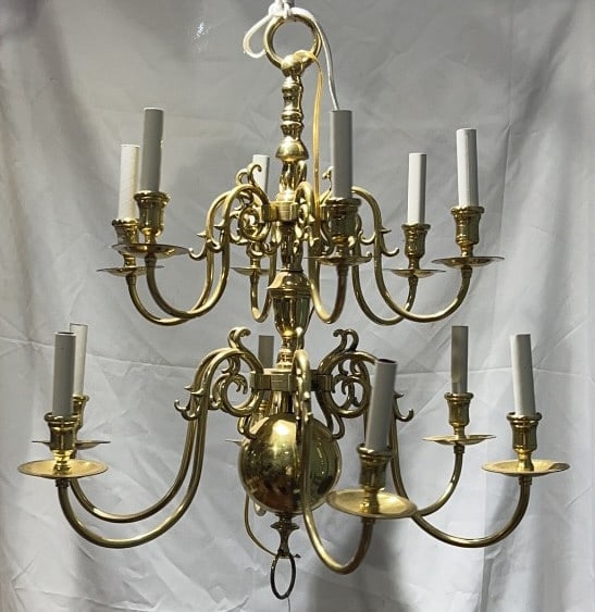 BRASS HANGING CHANDELIER (1 of 5)