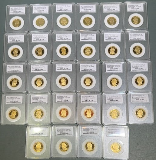 COLLECTION OF PRESIDENTIAL $1 COINS: GRADING IS NOT DONE BY A RELIABLE SOURCE
