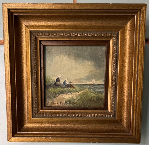 SMALL OIL ON BOARD OF SEASCAPE (1 of 4)