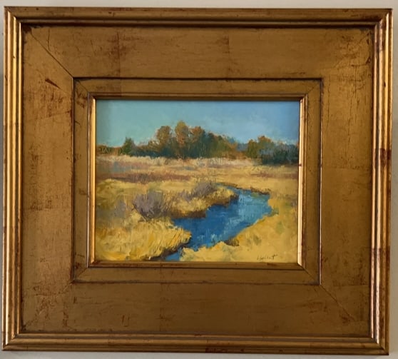 L. LOCKHART OIL ON BOARD OF A MARSH SCENE (1 of 4)
