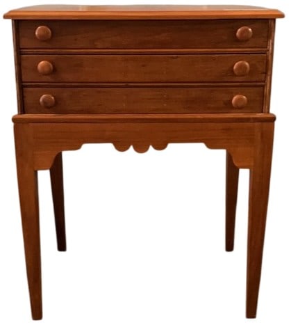 ANTIQUE 3 DRAWER SPOOL CABINET ON LEGS