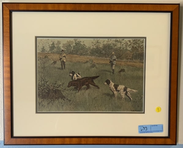 ARTHUR B. FROST FRAMED BIRD HUNTING PRINT: 23" X 19"