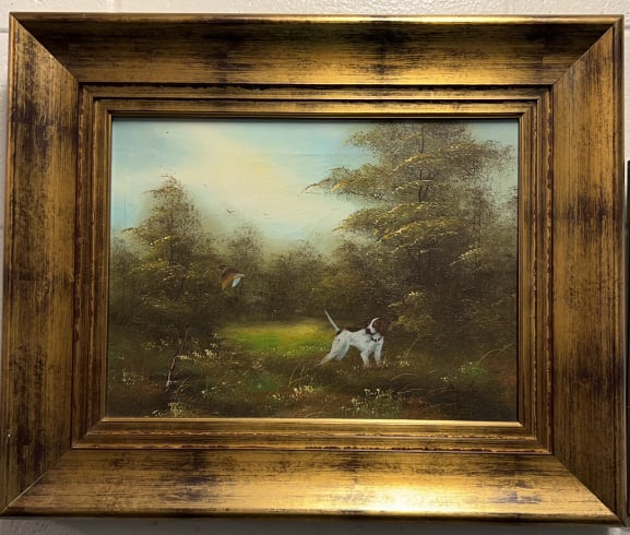 BAILY OIL ON CANVAS OF A BIRD DOG (1 of 4)