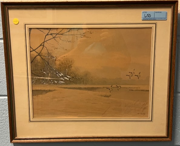 J. SUDY WATERCOLOR OF BLUEBILLS (1 of 3)