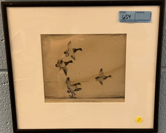 RICHARD E. BISHOP 1940 "UP AND ON" FRAMED ETCHING