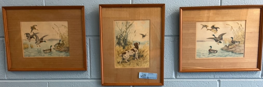 3 PAUL WOOD FRAMED WATERCOLORS: 14-1/2" X 12"
