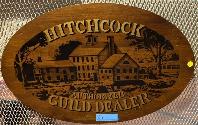 HITCHCOCK FURNITURE WOODEN SIGN: 27" X 7"