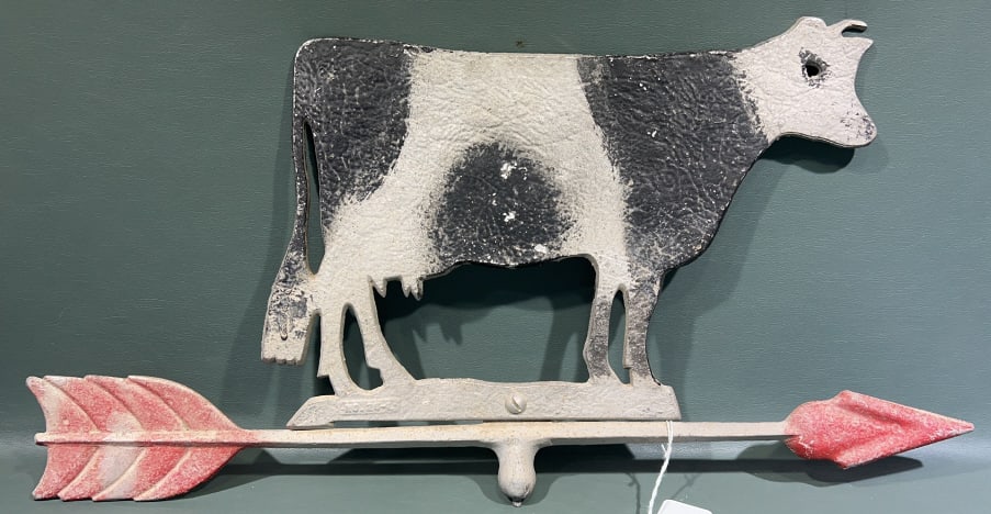CONTEMPORARY COW DIRECTIONAL WEATHERVANE: 21-1/2" X 10"