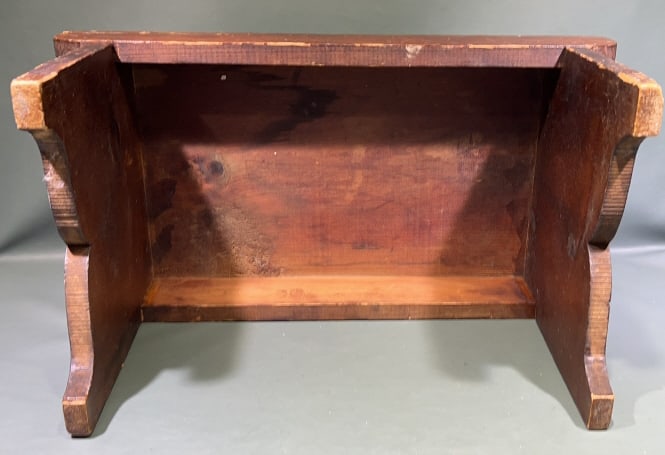 ANTIQUE PINE STOOL - 4