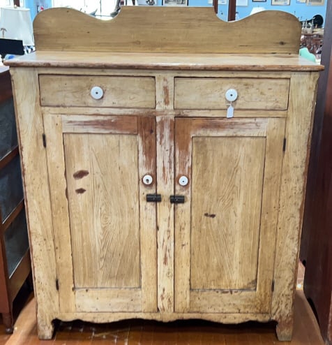 ANTIQUE GRAIN PAINT DECORATED JELLY CUPBOARD (1 of 4)