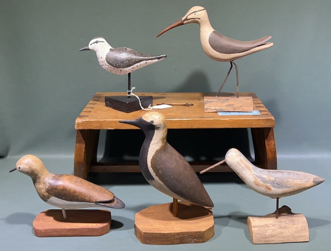 5 SHOREBIRDS: STOOL NOT INCLUDED ~ 10" X 7"