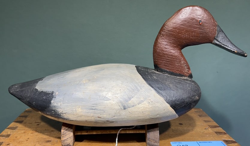 ELLIOT BROS. CANVASBACK DRAKE BRANDED JMD: 16" X 8"