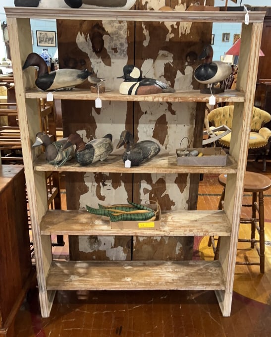 WHITE PAINTED DOVE TAILED SHELF: 65" X 44"