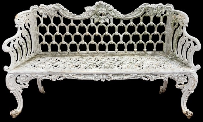 ANTIQUE CAST IRON GARDEN BENCH (1 of 5)