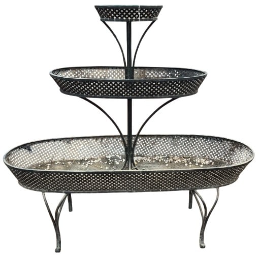ANTIQUE IRON 3 TEIR GARDEN PLANTER