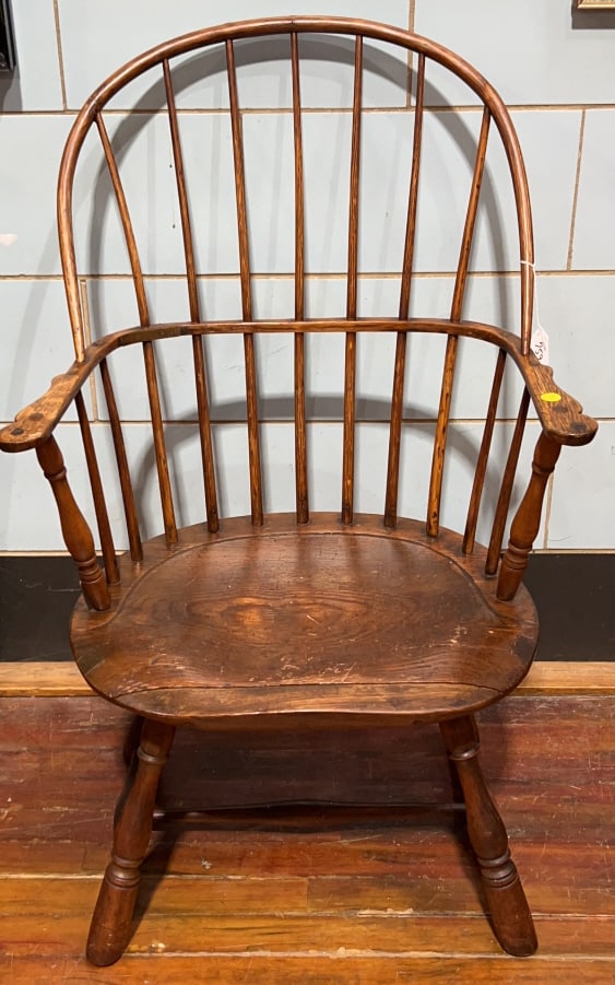 ANTIQUE BOW BACK WINDSOR ARM CHAIR (1 of 3)