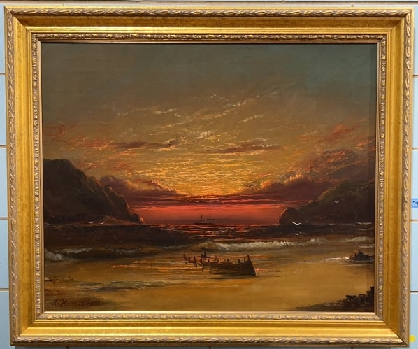 JAMES HAMILTON 'SUNSET OF THE SEACOAST" OIL ON CAN: 36.75" X 43.5"