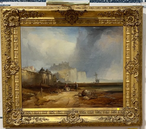 19TH CENTURY OIL ON CANVAS OF EUROPEAN SHORE (1 of 6)