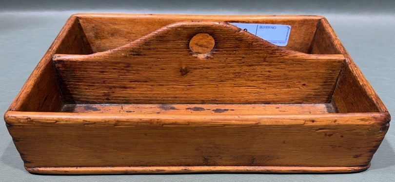 ANTIQUE COUNTRY UTENSIL CADDY: 12-1/2" X 4"