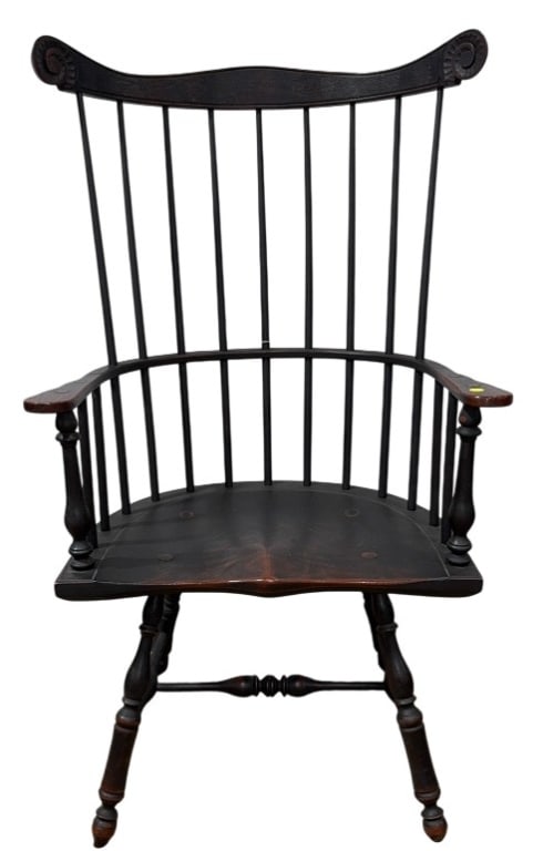 PAINT DECORATED COMB BACK WINDSOR ARM CHAIR (1 of 3)