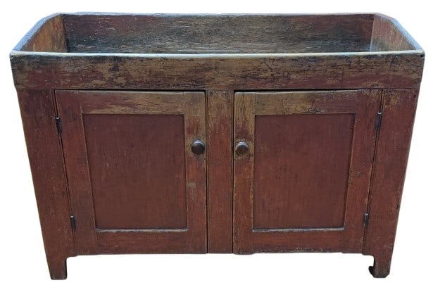 ANTIQUE PAINTED DECORATED DRY SINK (1 of 8)