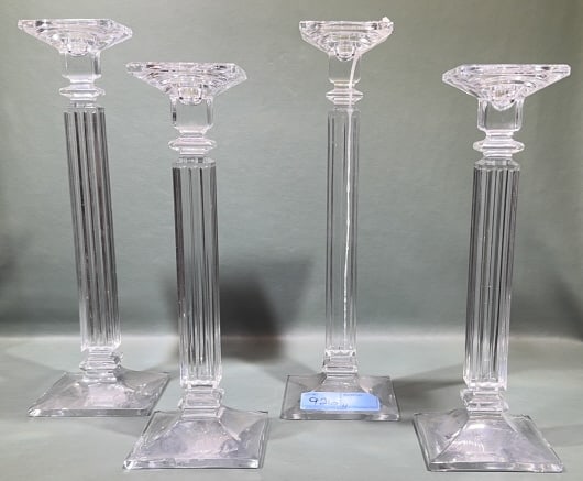 SET OF 4 LARGE CANDLESTICKS: 16" X 5"