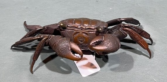 ARTICULATED BRONZE MODEL OF A CRAB (MEIJI): SEE PHOTOS FOR DAMAGE 7" X 4"
