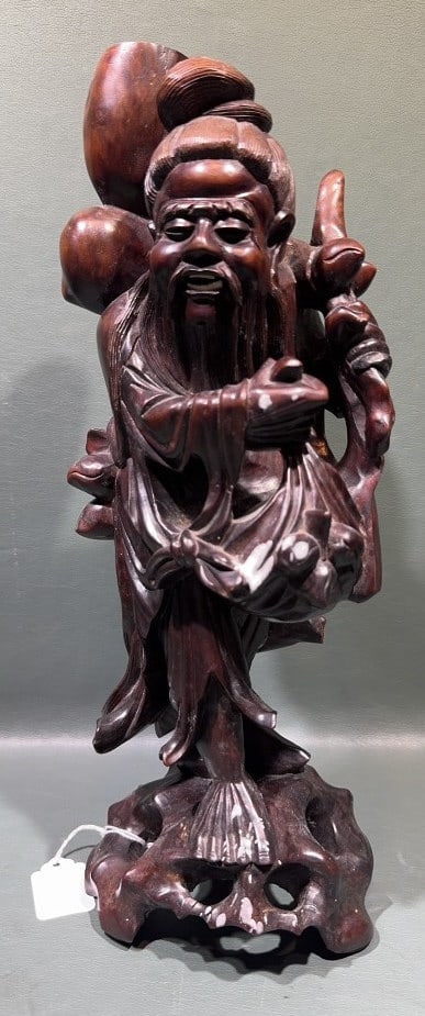 HAND CARVED CHINESE FIGURE OF "SHOULAO" (1 of 4)