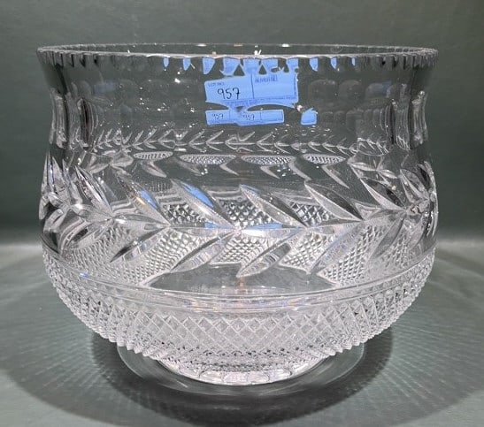 GALWAY IRISH CRYSTAL LARGE BOWL: 12" X 9"