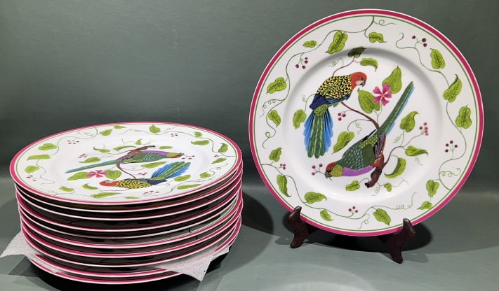 SET OF 11 LYNN CHASE "PARROTS OF PARADISE" PLATES (1 of 4)