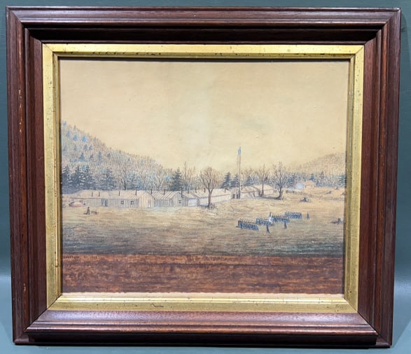 EARLY CIVIL WAR ENCAMPMENT WATERCOLOR (1 of 5)