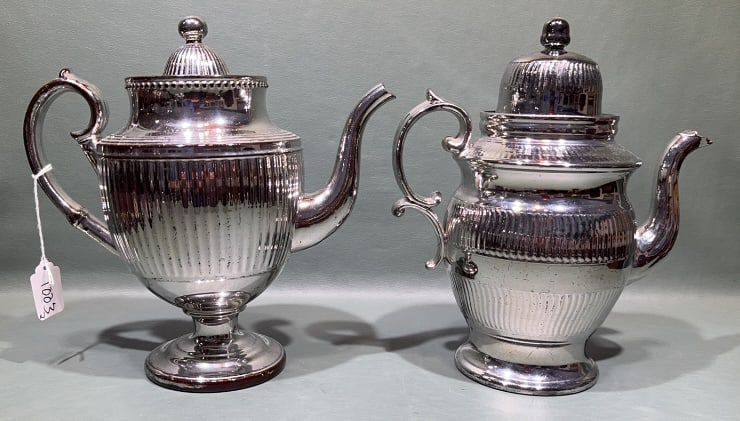 2 ANTIQUE SILVER LUSTRE COFFEE POTS (1 of 7)