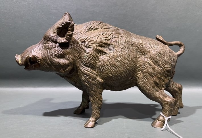 BRONZE WILD BOAR STATUE (1 of 4)