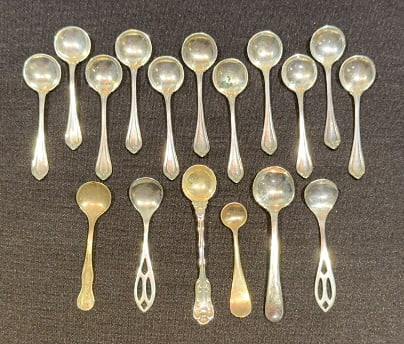 COLLECTION OF STERLING SALT SPOONS (1 of 2)