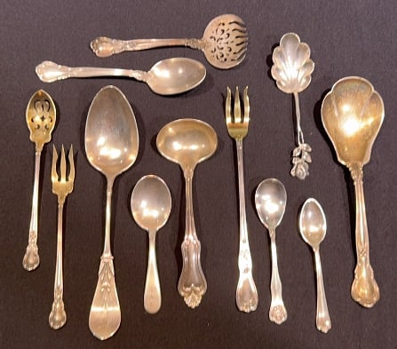 COLLECTION OF STER. SERVING PIECES: 9.6 OZT 7-1/2"