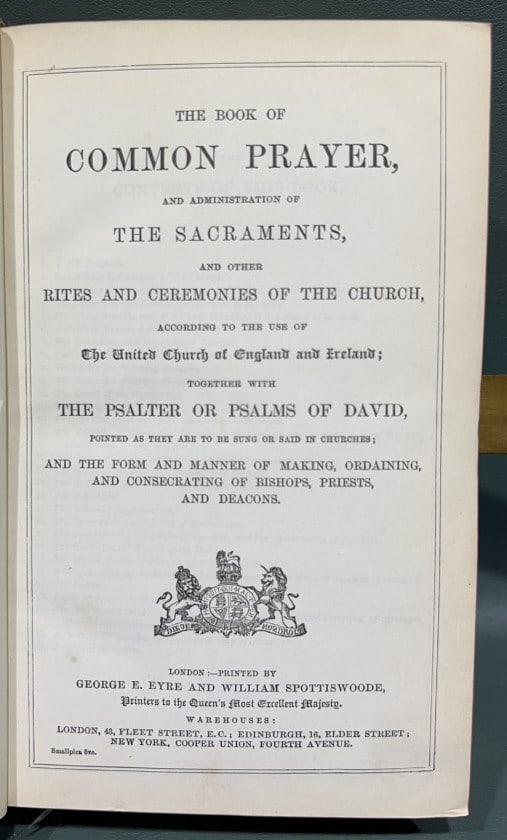 THE BOOK OF COMMON PRAYER (1 of 5)