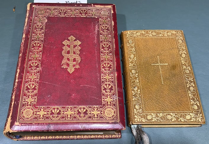 TWO BRETT FAMILY COMMON PRAYER BOOKS 1907 & 1845: ~