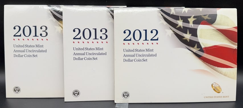 1-2012 & 2-2013 US MINT DOLLAR COIN SETS (1 of 3)