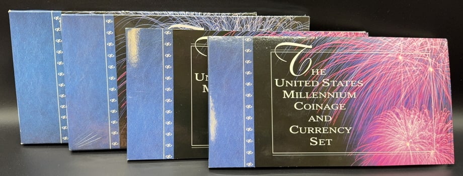 4 US MILLENIUM COINAGE & CURRENCY SET: ~