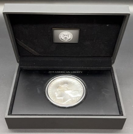 2019 AMERICAN LIBERTY HIGH RELIEF SILVER MEDAL: 2.5 OZT